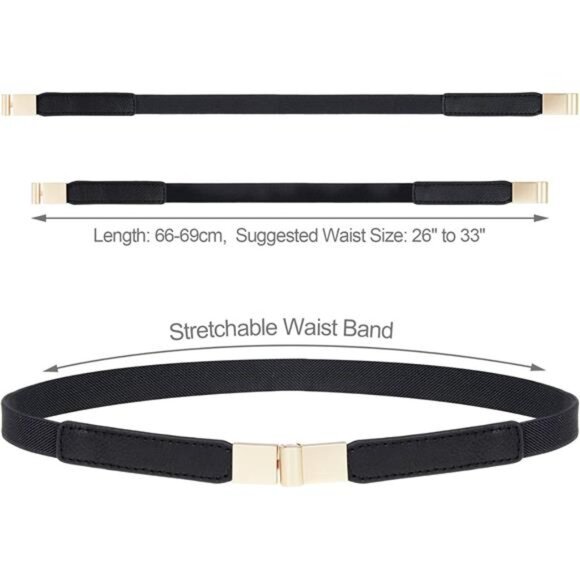 Skinny Belts for Women 5 Pack, Fashion Dress Belts Stretch Women Waist Belts main image 7